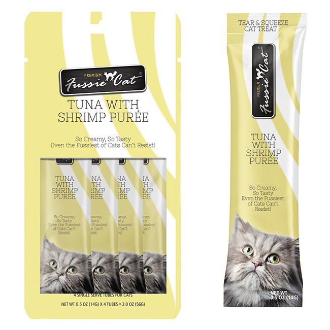 Fussie Cat Puree Tuna with Shrimp - 4 Count image number null