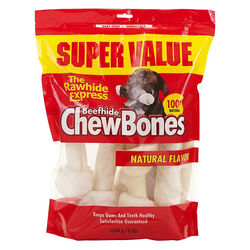 The Rawhide Express Beefhide ChewBones - Large