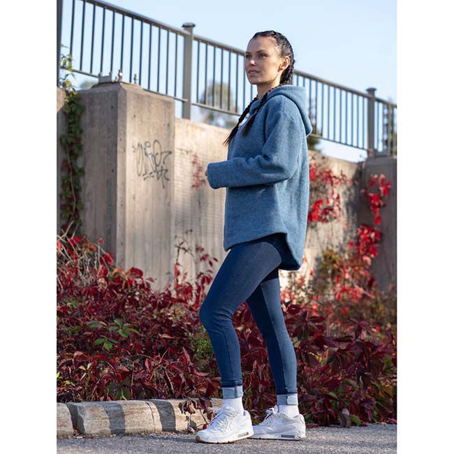 Ruskovilla Unisex 100% Merino Wool Fleece Hoodie - Sky Blue image number null