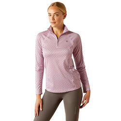 Ariat Women's Sunstopper 3.0 1/4 Zip Baselayer - Lavender Mist Tile