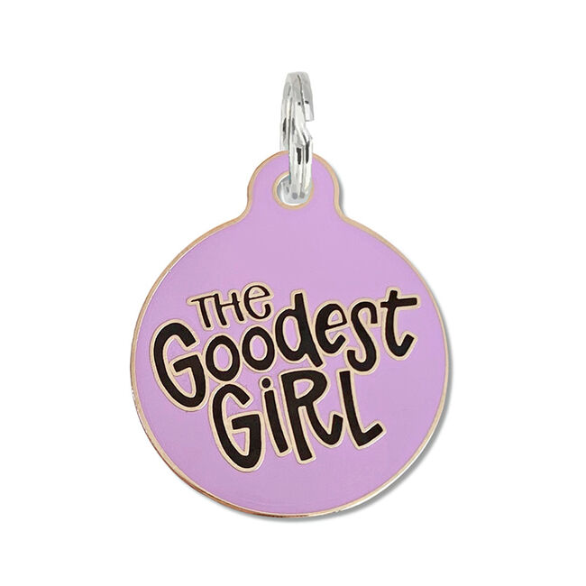 Bad Tags Dog ID Tag - The Goodest Girl - Purple image number null