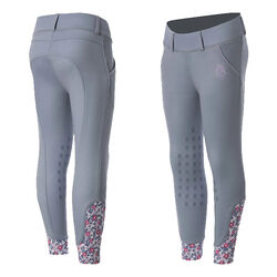 Equinavia Kids' Lena Knee Patch Pull-On Breeches - Grey