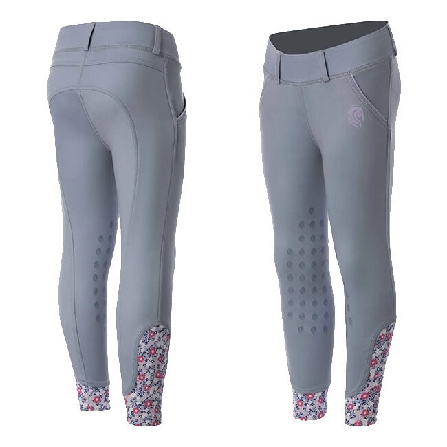 Equinavia Kids' Lena Knee Patch Pull-On Breeches - Grey image number null