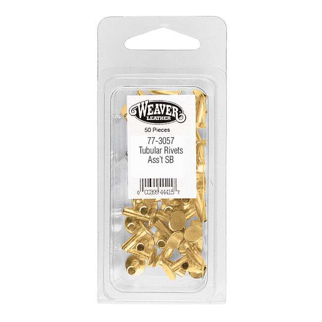 Weaver Leather Supply Assorted Solid Brass #1 Rivets - 50-Count image number null