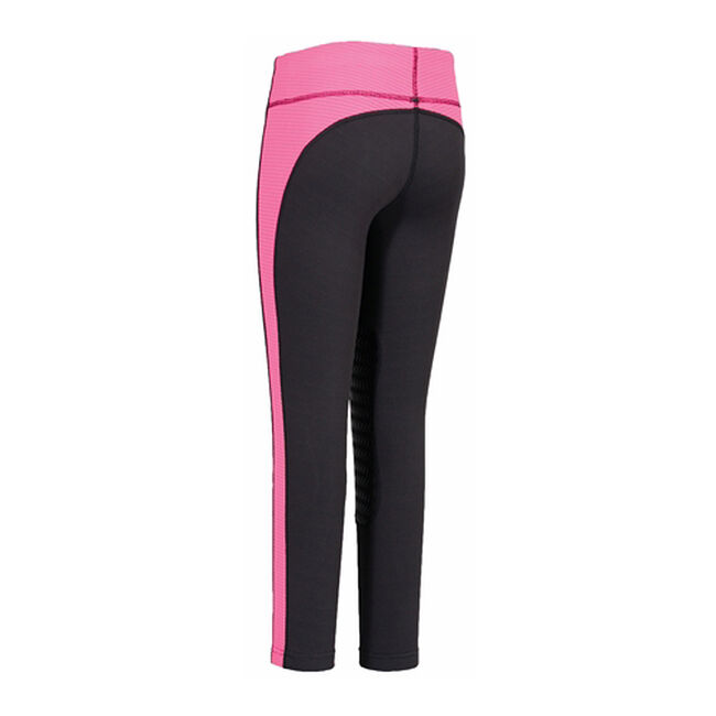 TuffRider Kids' Ventilated Schooling Tight - Charcoal/Neon Pink image number null