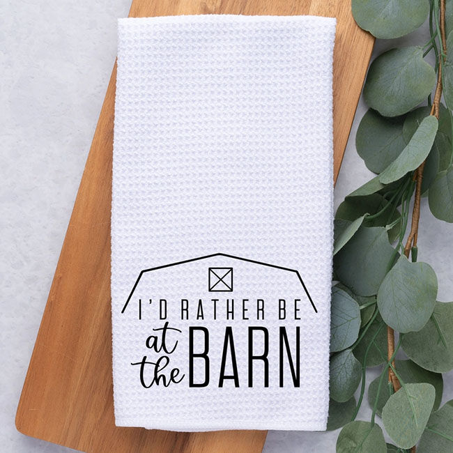 Dark Horse Dream Designs Hand Towel - I'd Rather Be At the Barn image number null