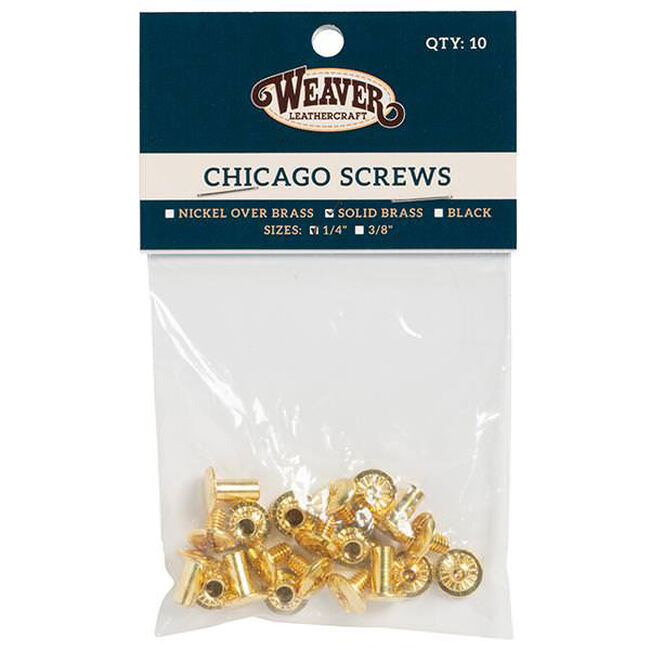 Weaver Leather Supply 1/4" Plain Chicago Screws - 10-Pack image number null