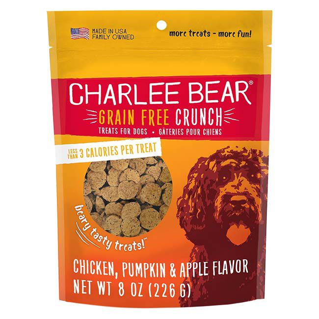 Charlee Bear Grain-Free Crunch Dog Treats - Chicken, Pumpkin & Apple Flavor - 8 oz image number null