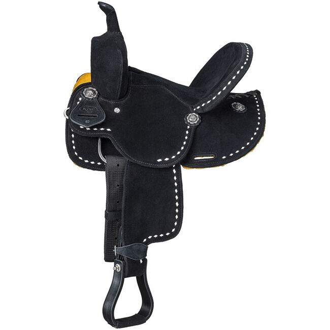 Tough1 King Series Youth Stratford Suede Barrel Saddle image number null