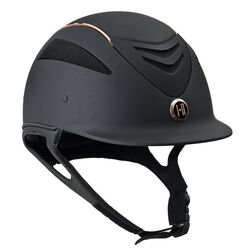 One K Defender Rose Gold Stripe Helmet - Black Matte