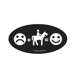 Horse Hollow Press Helmet Sticker - "Frown Face + Riding = Happy Face"