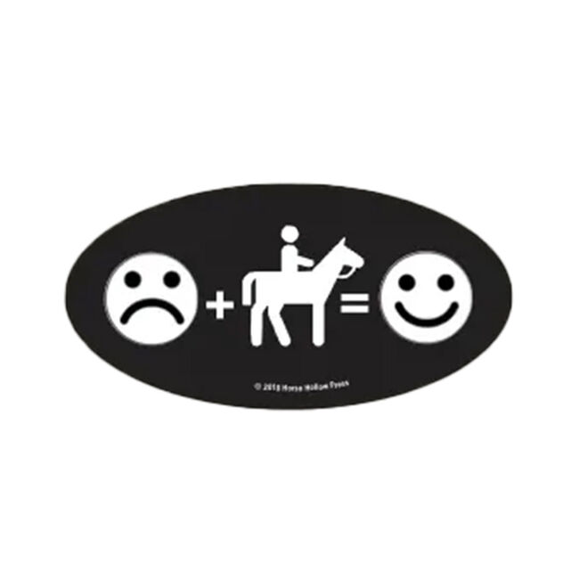 Horse Hollow Press "Frown Face + Riding = Happy Face" Helmet Sticker image number null