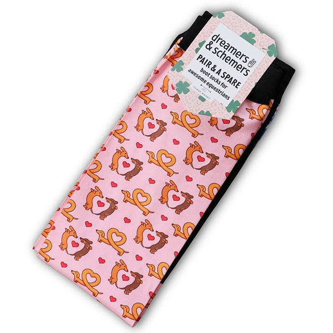 Dreamers & Schemers Boot Socks - Pair and a Spare - Long Dogs image number null