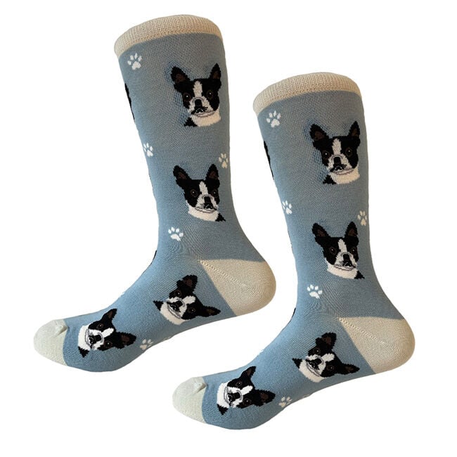 E&S Pets Unisex Novelty Crew Socks - Boston Terrier image number null