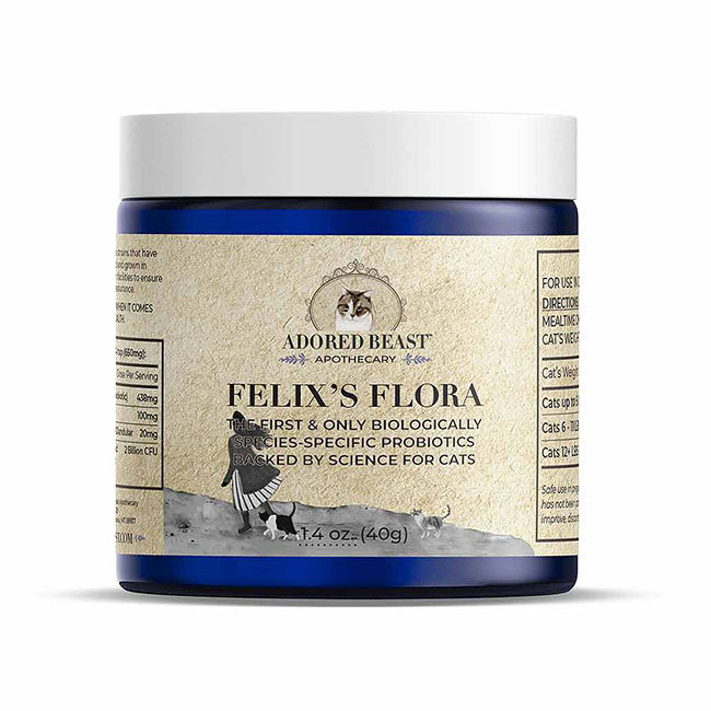 Adored Beast Apothecary Felix's Flora - Feline Species Specific Probiotic - 40g image number null