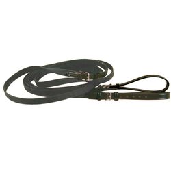 Tory Leather Web & Leather Draw Reins - Black