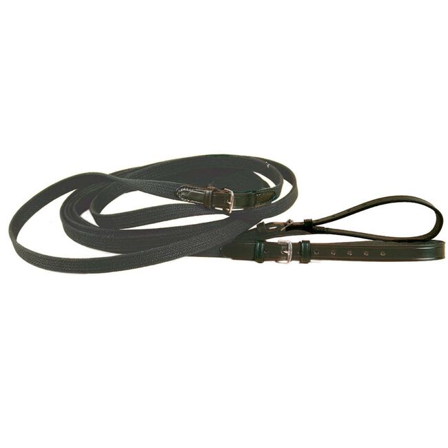Tory Leather Web & Leather Draw Reins Black image number null