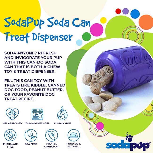 SodaPup Can - Durable Rubber Chew Toy & Treat Dispenser image number null