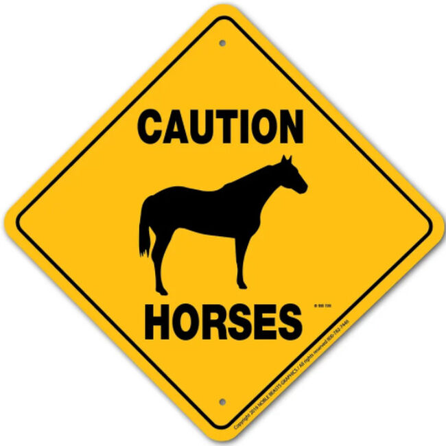 Noble Beasts Graphics Quarterhorse Caution Xing Aluminum Sign image number null