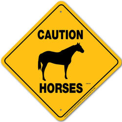 Noble Beasts Graphics Caution Horses Sign