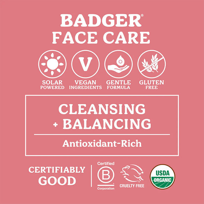 Badger Damascus Rose Face Cleansing Oil - 2 oz image number null