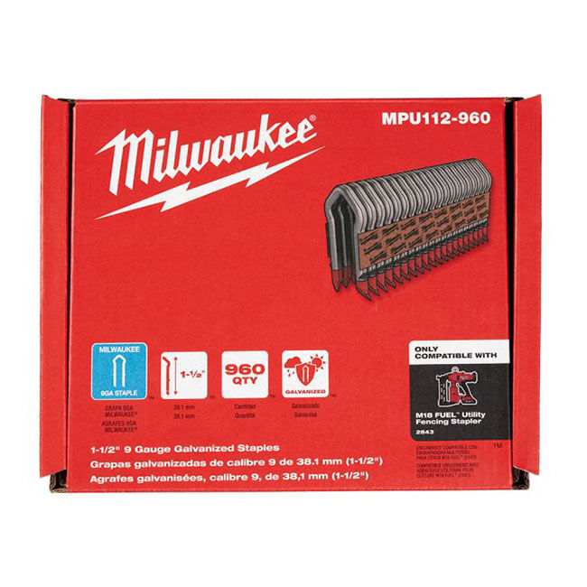 Milwaukee 3/4" x 1-3/4" 9 Ga. Diamond Crown Staples - 960-Count image number null