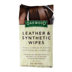 Oakwood Leather & Synthetic Wipes - 20 Wipes