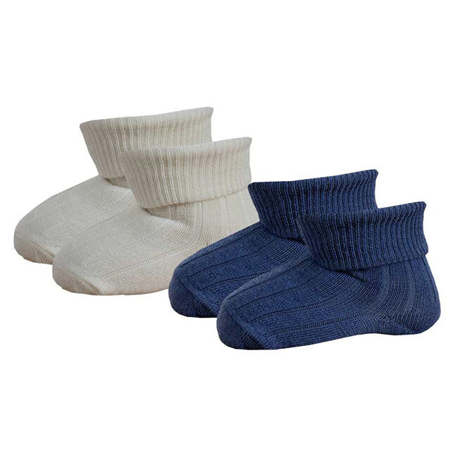 Janus Baby Wool Blend Socks - 2 Pairs - Navy image number null