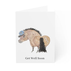Sona Equestrian Adorable Ponies Greeting Card - Get Well Soon
