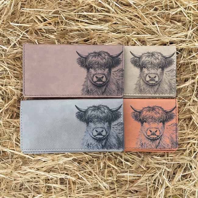 The Krafty Equestrian Checkbook Cover - Highland Cow image number null