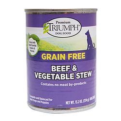 Triumph Grain Free Beef & Vegetable Stew Canned Dog Food 13.2 oz Can
