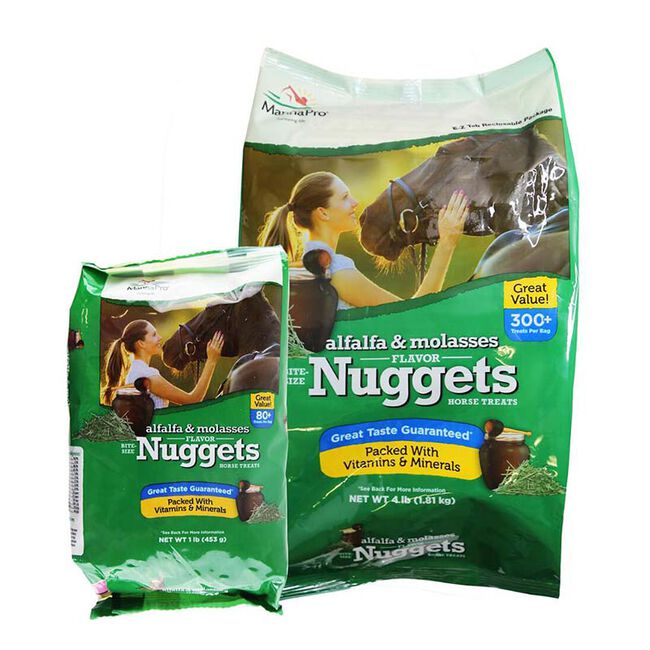 Manna Pro Bite-Sized Nuggets Horse Treats - Alfalfa & Molasses Flavor image number null