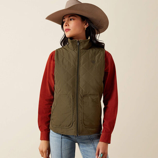 Ariat Women's Dilon 2.0 Reversible Insulated Vest - Ivy Green/Wild Horses image number null