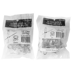 Geotek Common Sense Fence SnapMax Stainless Steel Wire Clips for Fiberglass Posts - 20-Pack