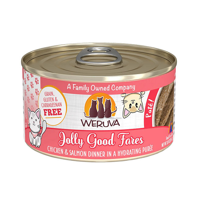 Weruva Cat Pat&eacute; - Jolly Good Fares - Chicken & Salmon Dinner in a Hydrating Pur&eacute;e - 3 oz image number null
