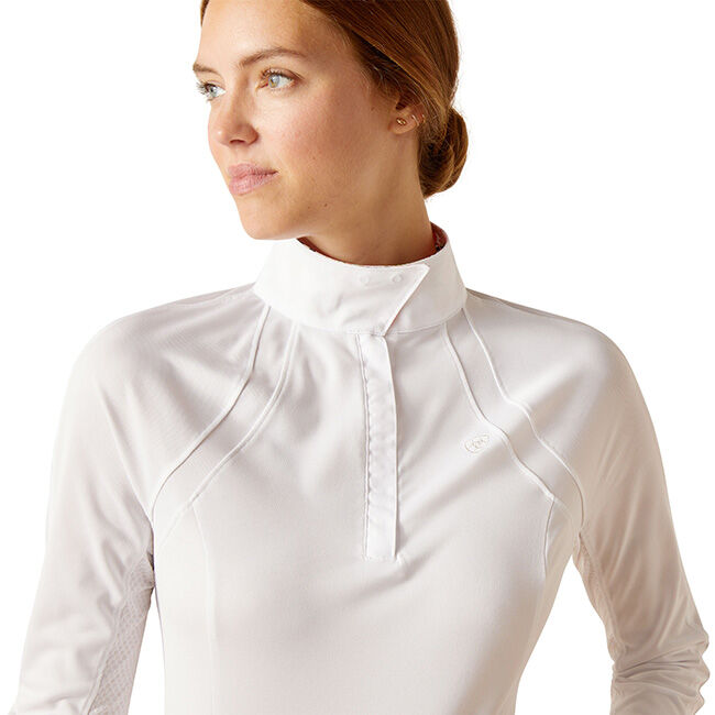 Ariat Women's Sunstopper 3.0 Pro Show Shirt - White/Tea Rose image number null
