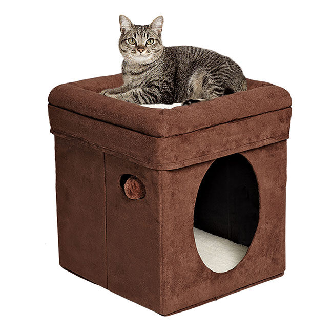 MidWest Curious Cat Cube - Brown - Closeout image number null