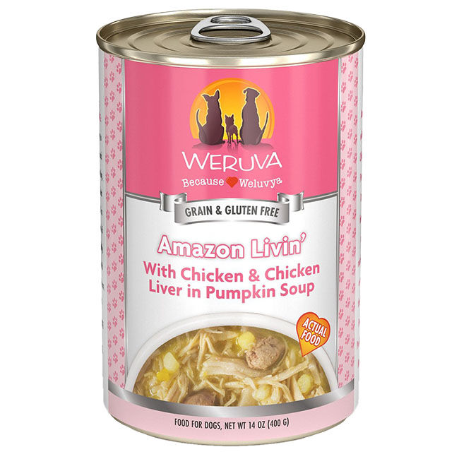 Weruva Classic Dog Food - Amazon Livin' (previously Nine Liver) with Chicken & Chicken Liver in Pumpkin Soup - 14 oz image number null