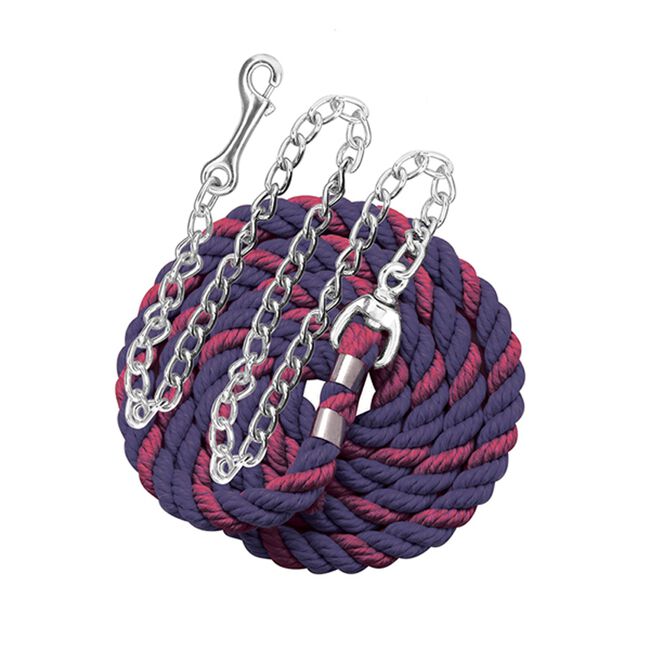 Perri's 1/2" Multi Colored Lead With Chain Navy/Burgundy image number null