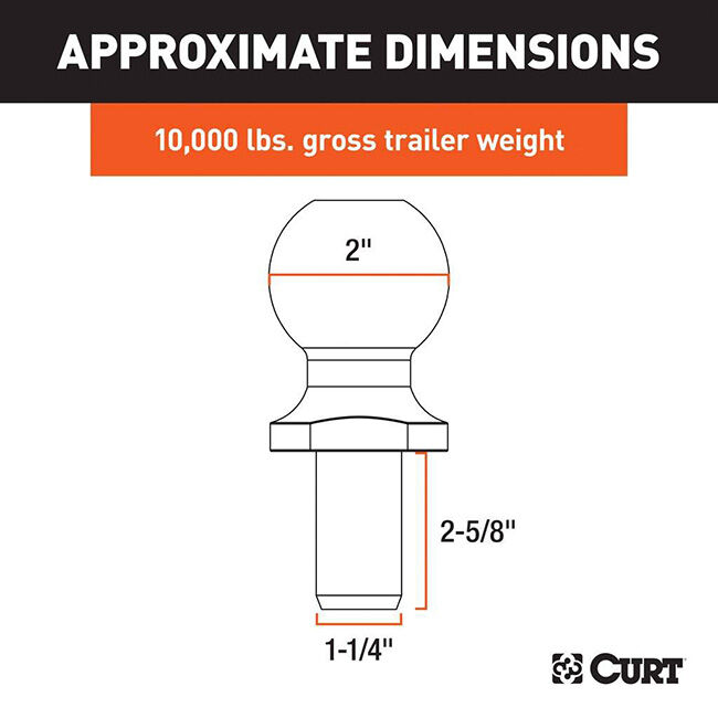 CURT 2" Trailer Ball image number null