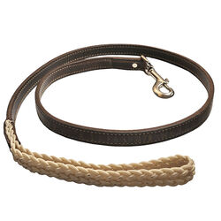 Tory Leather Braided Waxed Canvas Dog Leash - Brown