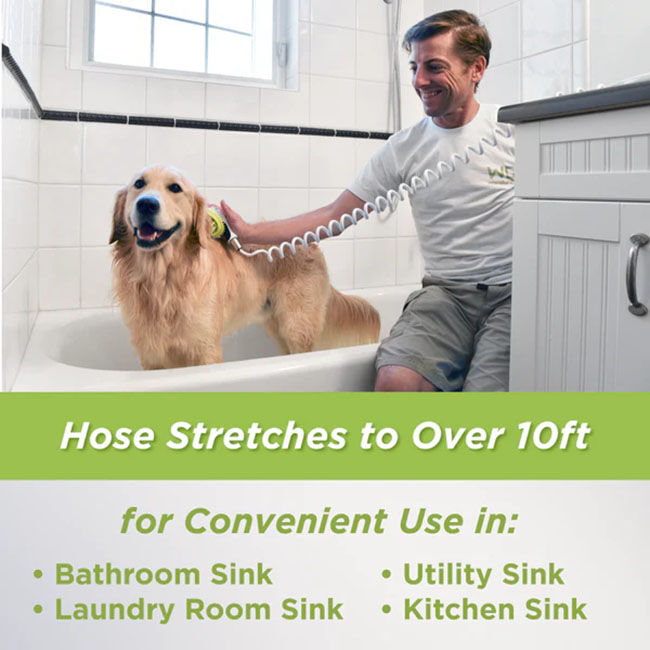 Wondurdog Indoor Dog Wash - Sink Attachment with Splash Shield Brush image number null