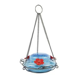 Nature's Way Blown Glass Hummingbird Feeder - Blue