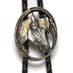 Western Express Oval Cutout Horse Head Bolo Tie