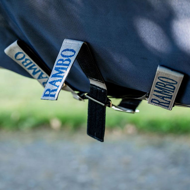 Horseware Rambo Supreme 1680D Vari-Layer Turnout (250g Medium) - Navy/Thunderstorm Grey & Silver image number null