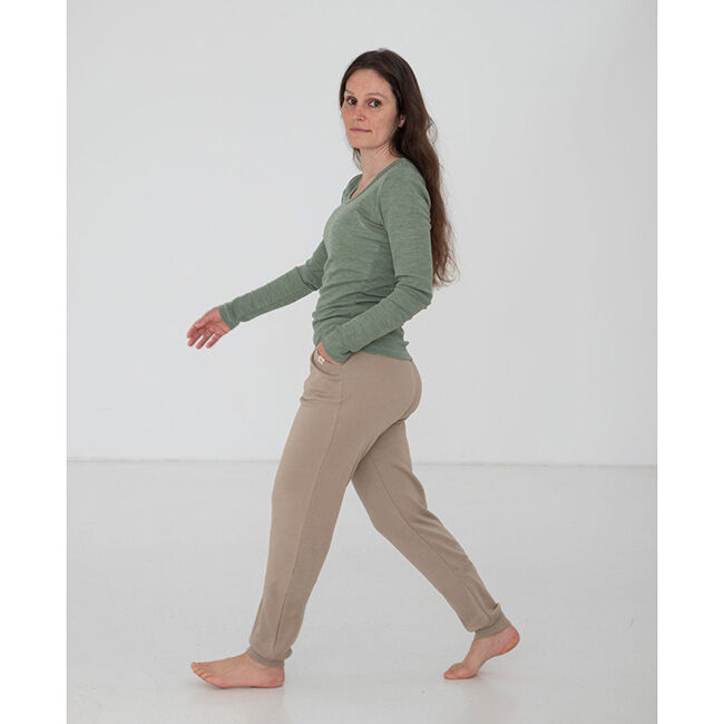 Engel Women's 100% Wool Long-Sleeve Shirt - Sage Melange image number null