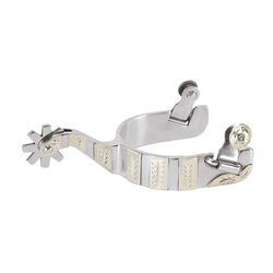 Weaver Men's Spurs with Engraved German Silver Trim - Stainless Steel