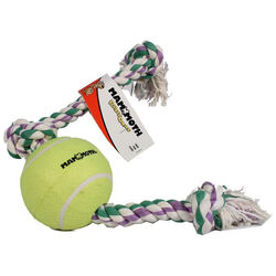 Mammoth Flossy Chew Tug Dog Toy with Big 6” Tennis Ball