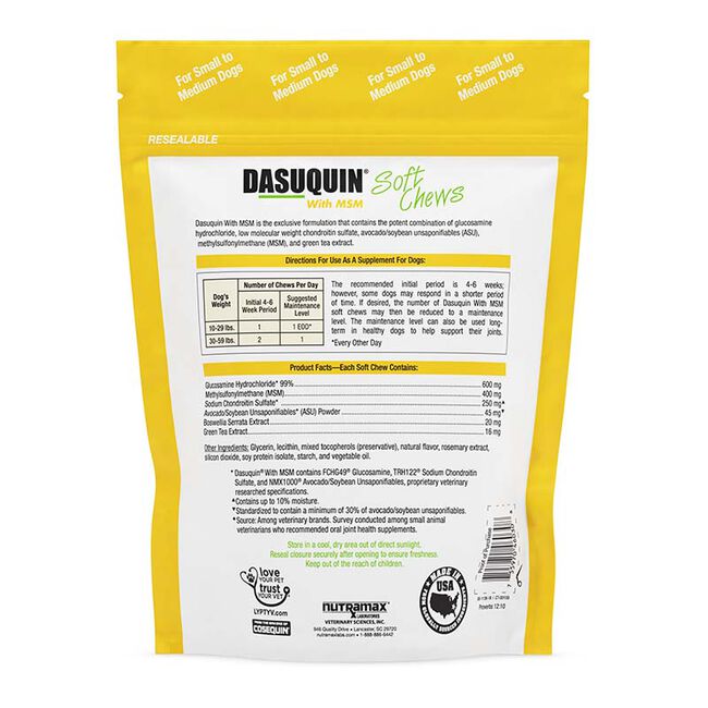 Nutramax Dasuquin Joint Health Supplement - with Glucosamine, Chondroitin, ASU, MSM, Boswellia Serrata Extract, Green Tea Extract image number null
