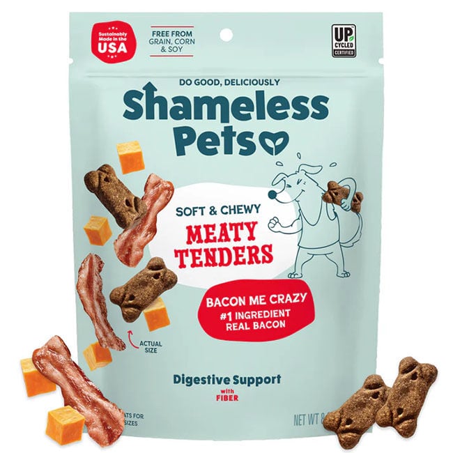 Shameless Pets Soft & Chewy Meaty Tenders - Bacon Me Crazy Recipe - 8 oz image number null